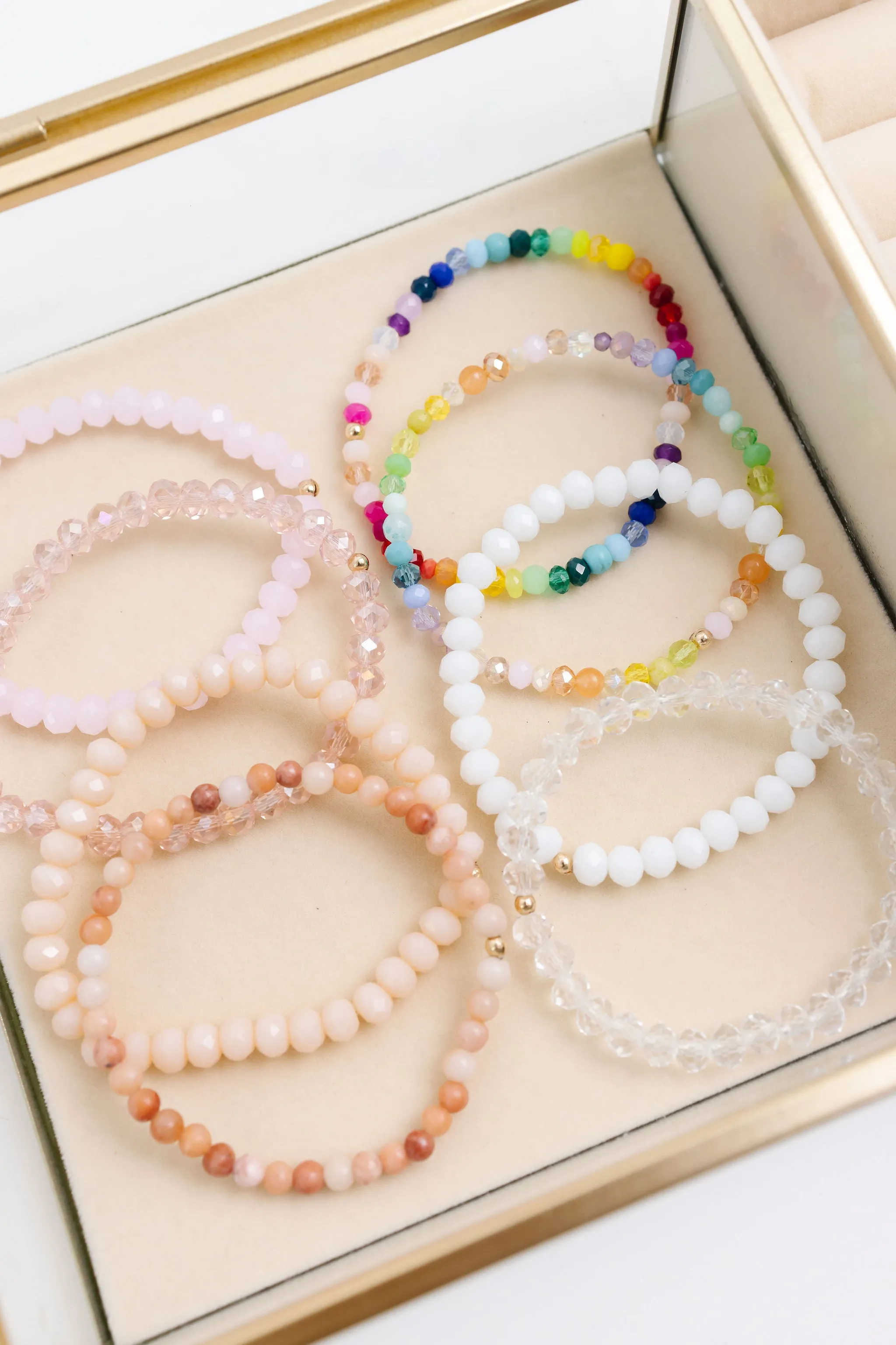 Stretchy Spectrum Adult Bracelet (3MM   4MM Beads)
