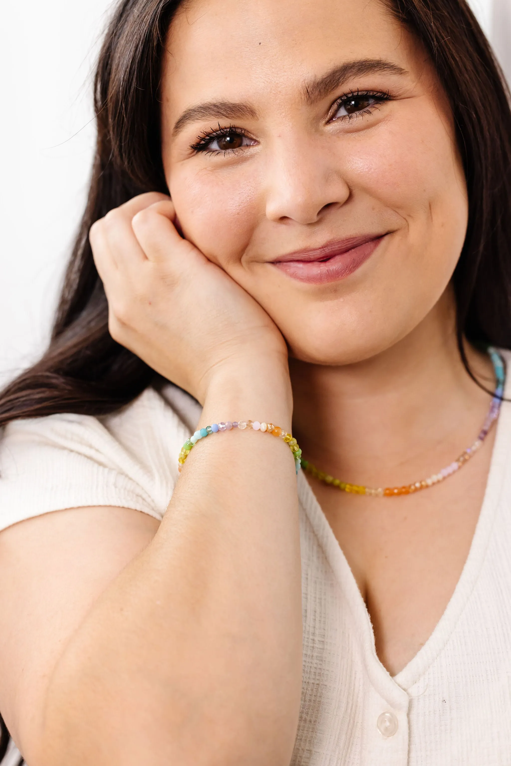 Stretchy Spectrum Adult Bracelet (3MM   4MM Beads)