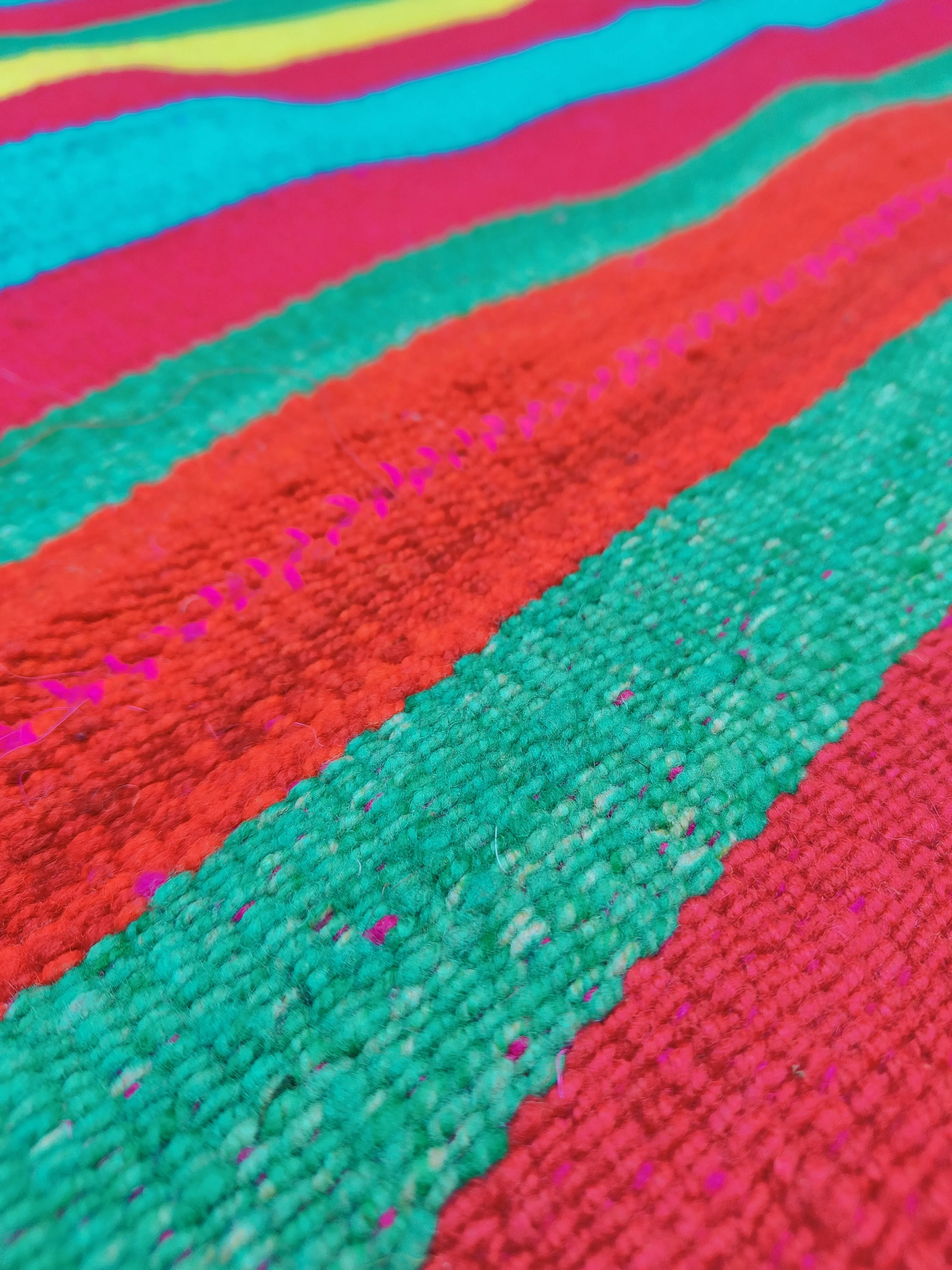 Super bright stripe Peruvian Frazada