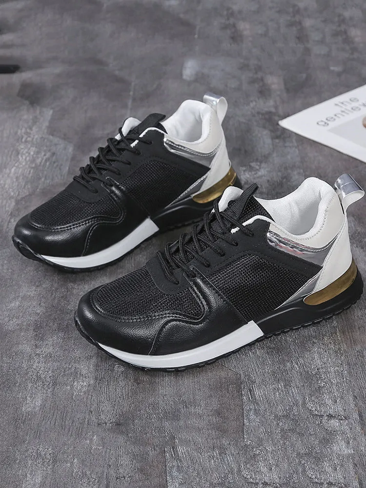 Thick Soled Lace Up Sneakers