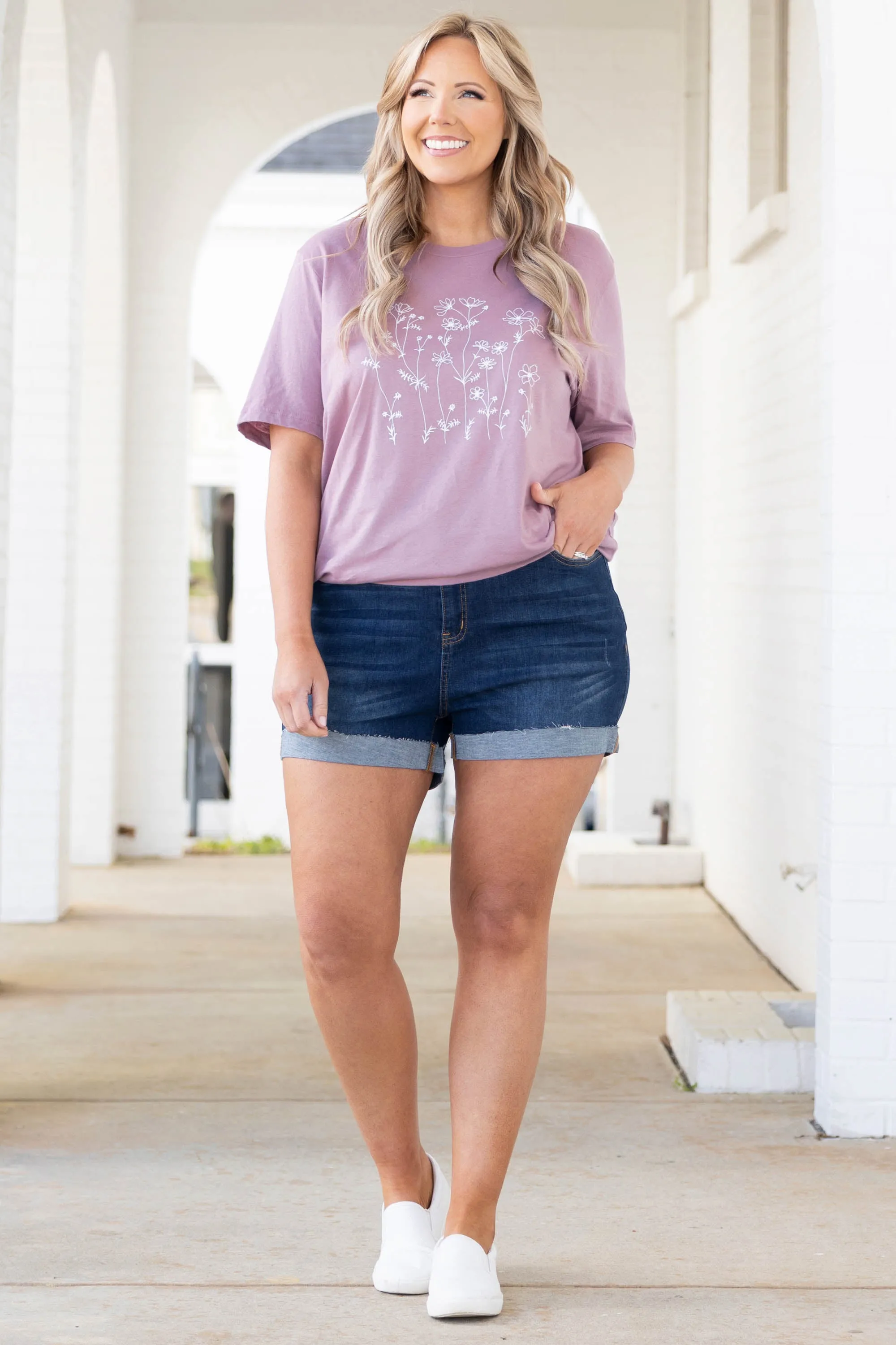 Unchained Melody Shorts, Dark Wash
