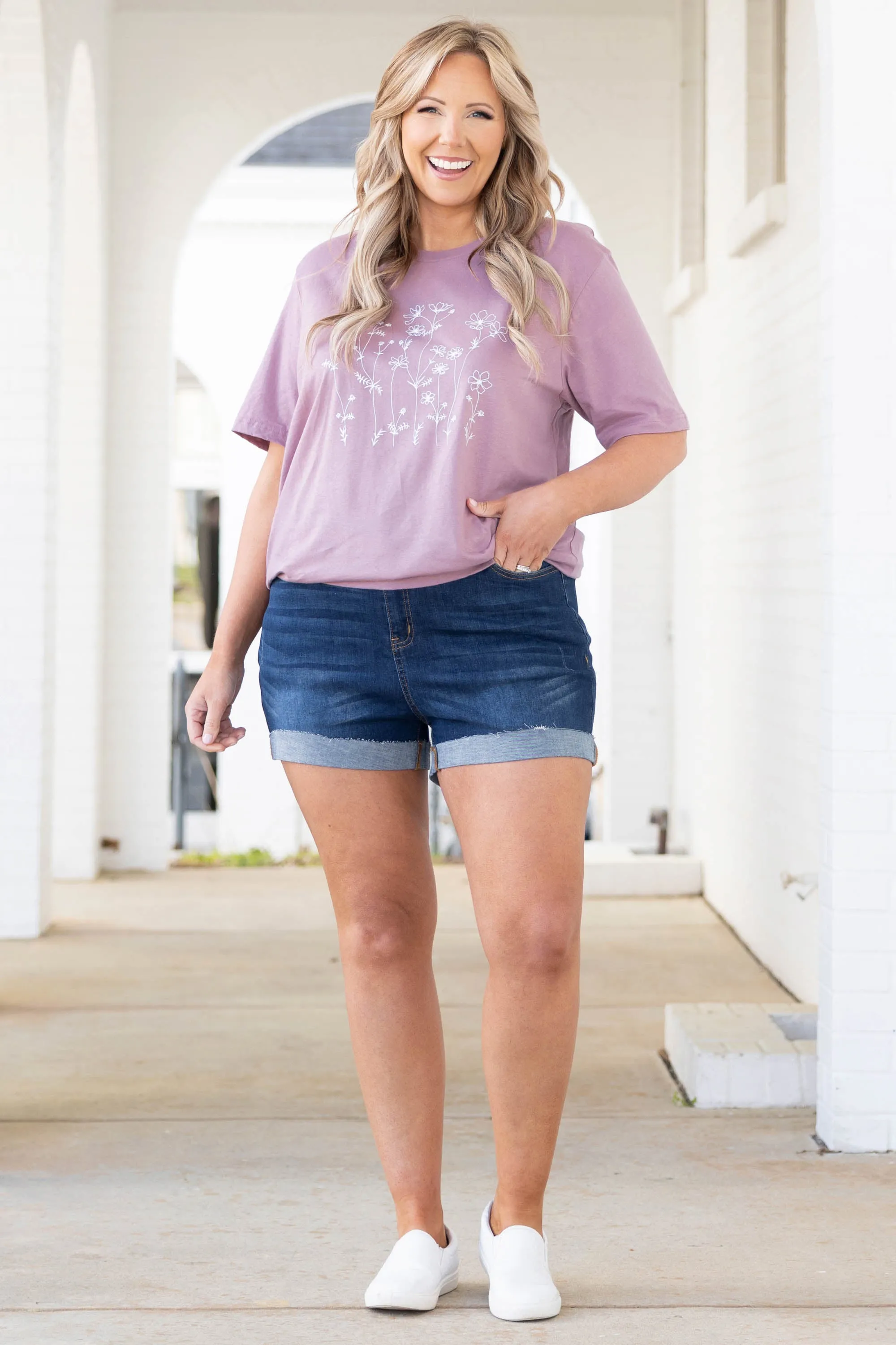 Unchained Melody Shorts, Dark Wash