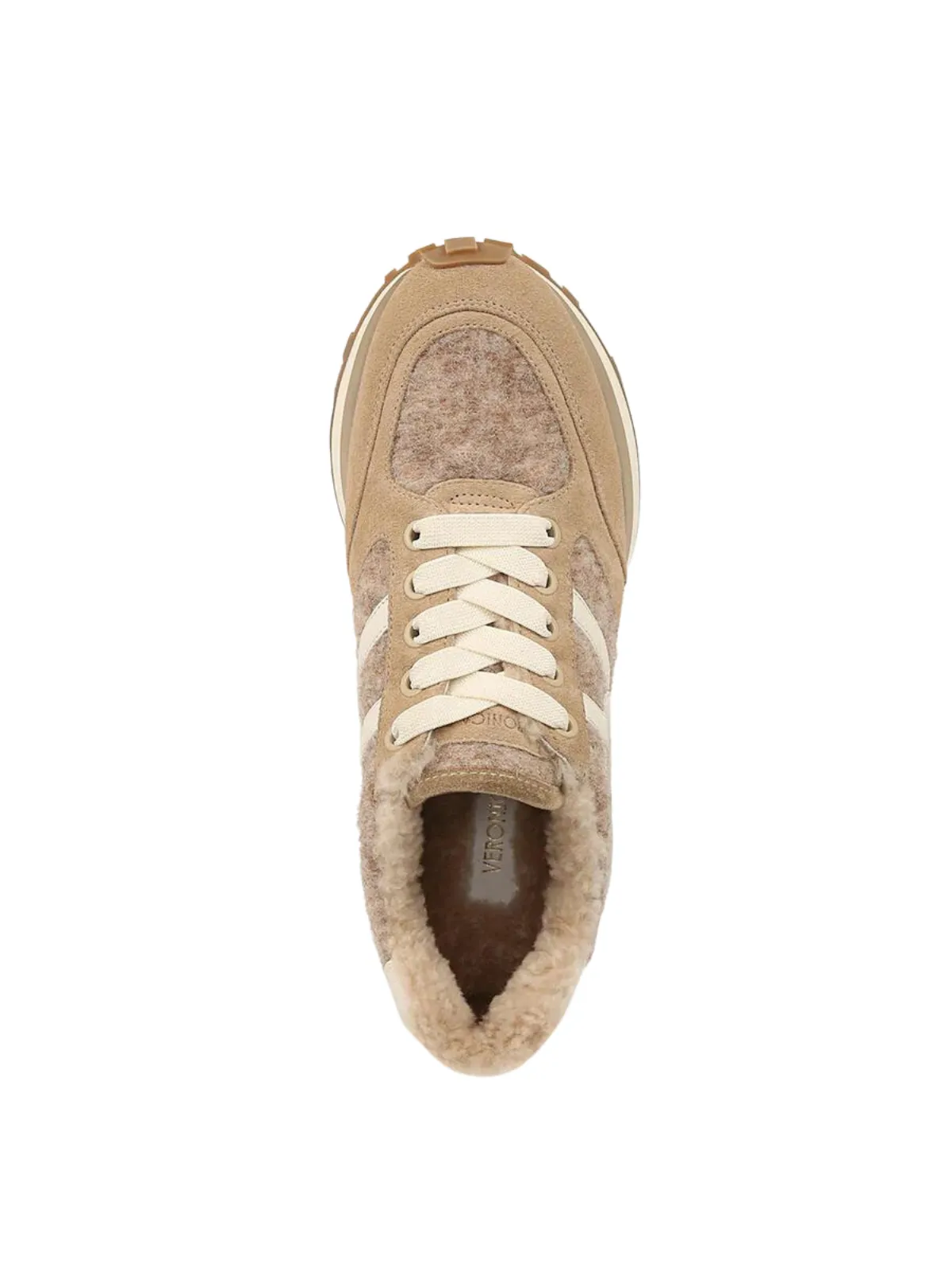 Valentina Mixed Leather Wool Retro Sneakers