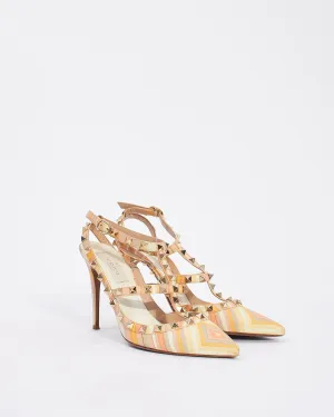 Valentino Multi Tribal Geometric leather Rockstud Pumps - 37.5