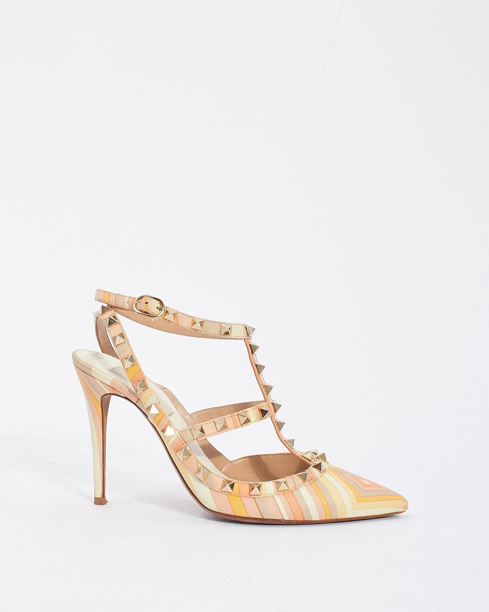 Valentino Multi Tribal Geometric leather Rockstud Pumps - 37.5