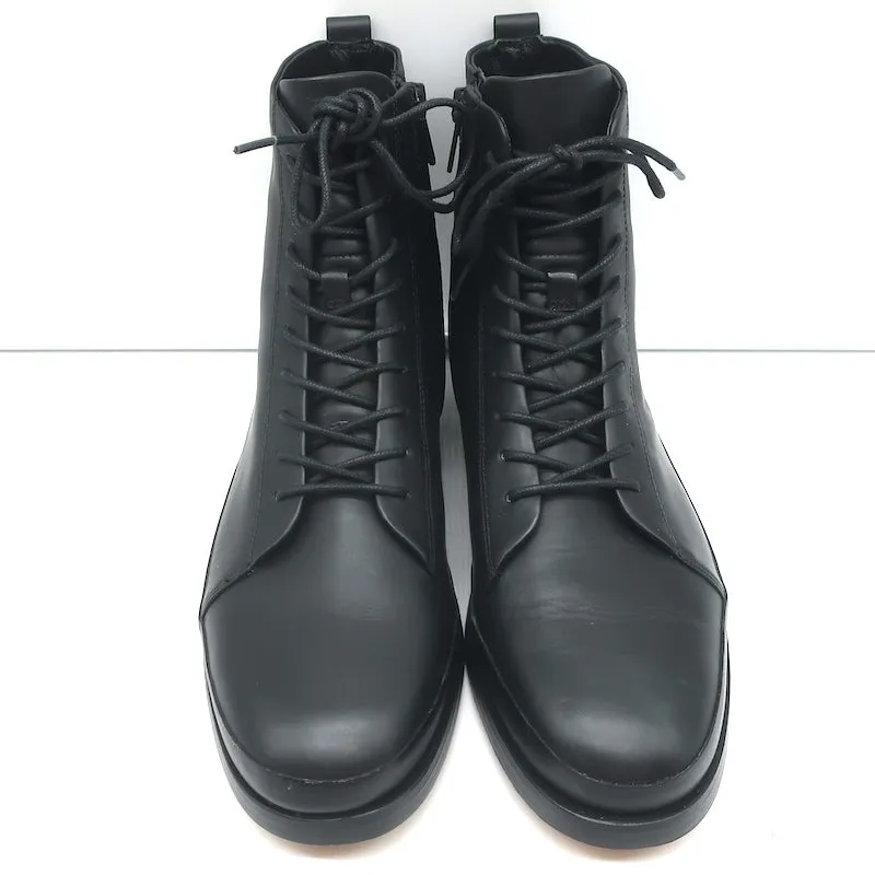 Vince Cooper Lace-Up Ankle Boots Black Leather Size 8