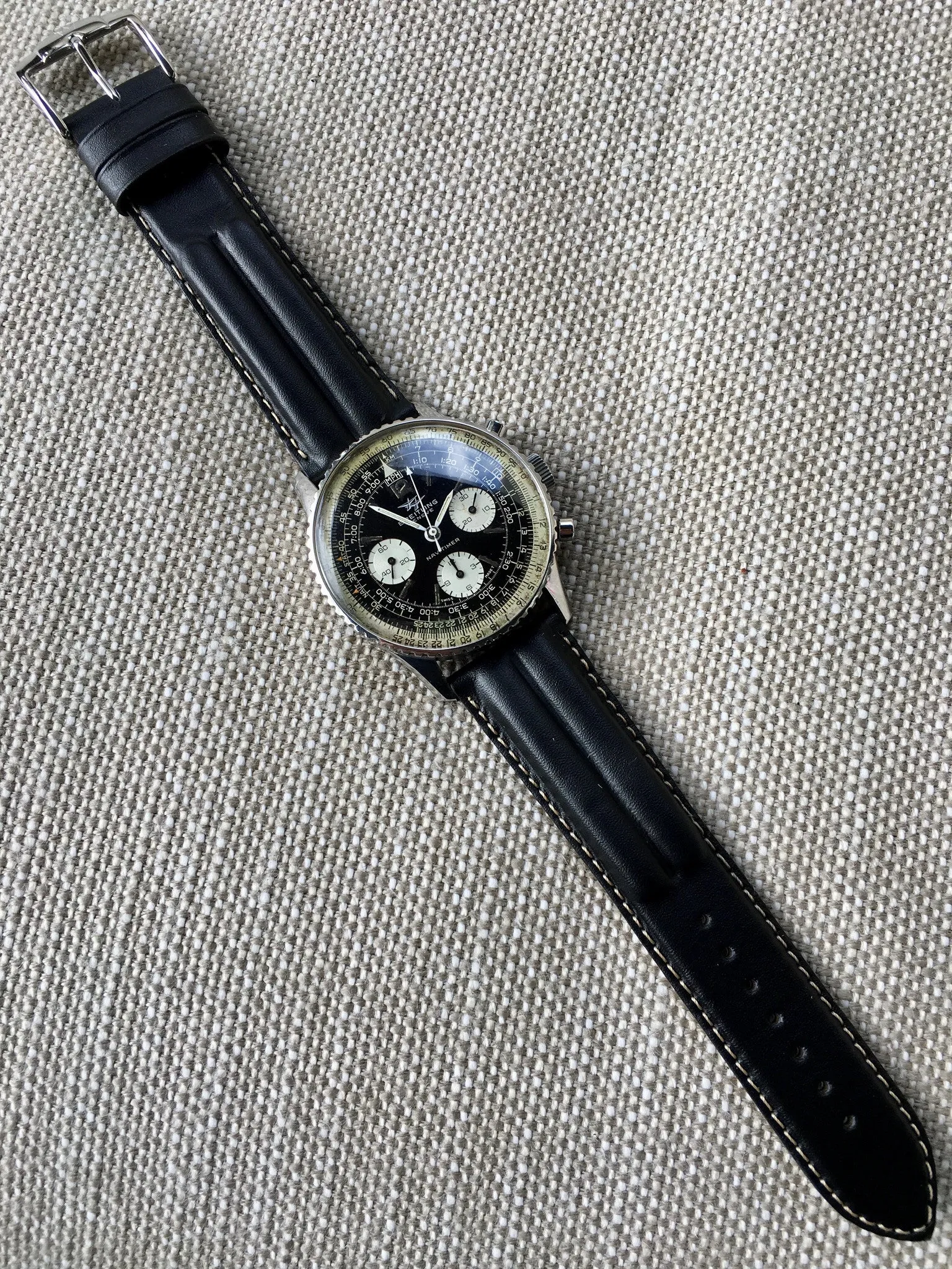 Vintage Breitling Navitimer 806 Steel Chronograph Venus 178 1968 Wristwatch