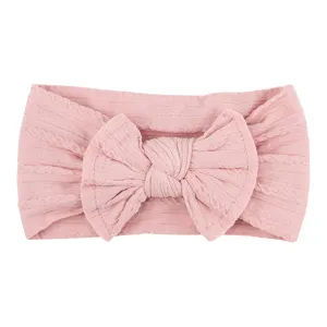 Vintage Pink Cable Knit Nylon Headwrap