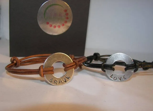 washer bracelet, word of the year gift, personalized hand stamped washer,  pick your word bracelet, handstamped jewelry, kids name bracelet