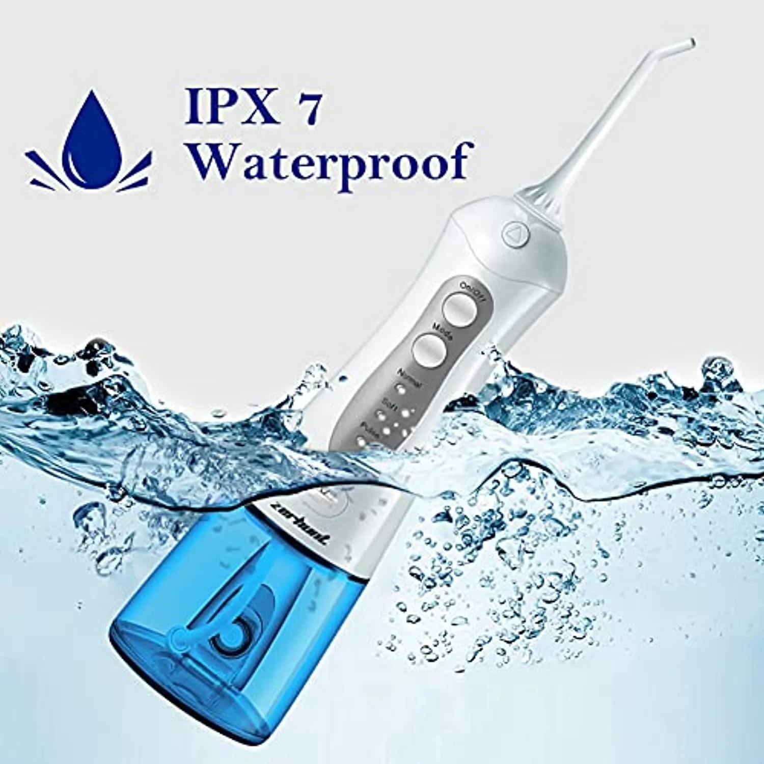 Water Flosser Cordless Teeth Cleaner, Professional Wate Flosser Oral Care for Braces Bridges Care IPX7 Waterproof Dental Flosser with 4 Interchangeable Jet Tips, Detachable Water Tank for Home Travel