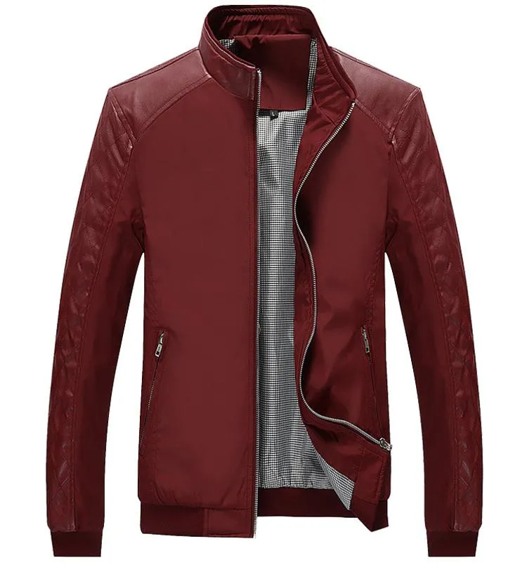 West Louis™ Business PU Leather Slim Jacket