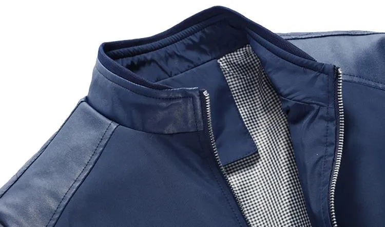 West Louis™ Business PU Leather Slim Jacket