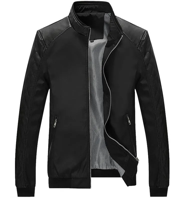 West Louis™ Business PU Leather Slim Jacket