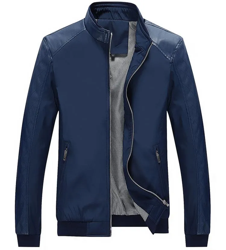 West Louis™ Business PU Leather Slim Jacket