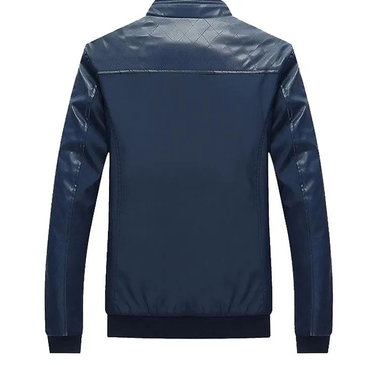West Louis™ Business PU Leather Slim Jacket