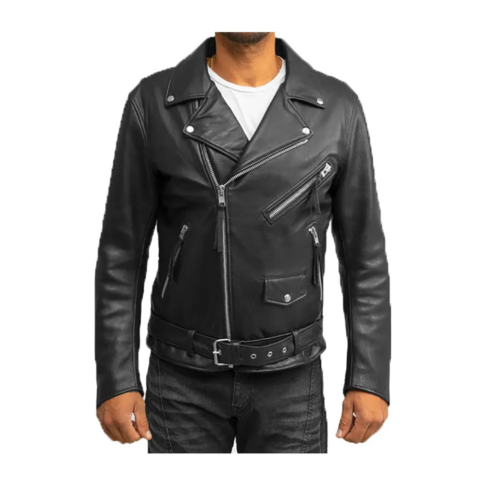 Whet Blu Men's Jay Moto Leather Jacket with Zip Out Liner