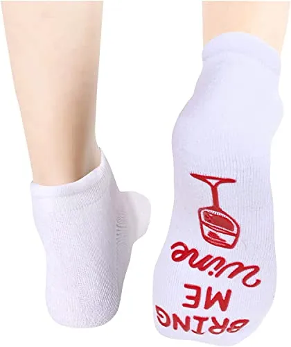 Wine Gift for Men Women Novelty Wine Socks Ideal Gifts for Wine Lovers Presents for Drinkers White Socks