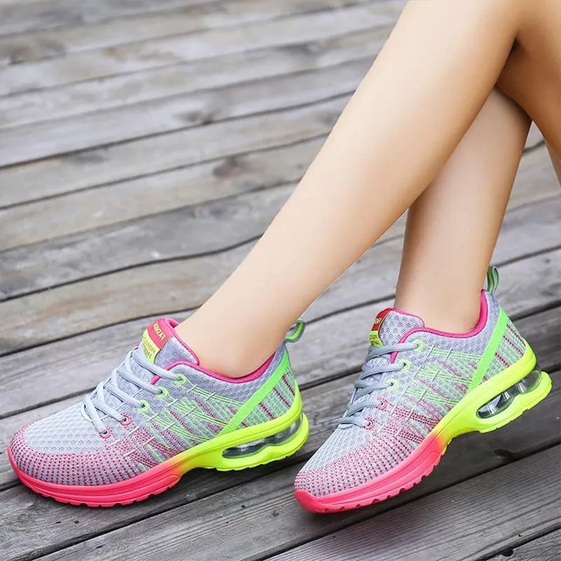Women's Classic Multicolored Neon Lace Up Sneakers | Perfect for Everyday Wear