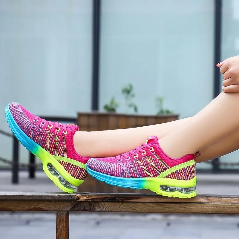Women's Classic Multicolored Neon Lace Up Sneakers | Perfect for Everyday Wear