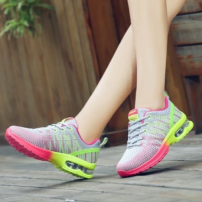 Women's Classic Multicolored Neon Lace Up Sneakers | Perfect for Everyday Wear