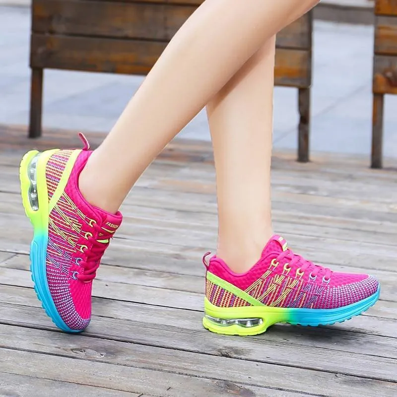 Women's Classic Multicolored Neon Lace Up Sneakers | Perfect for Everyday Wear