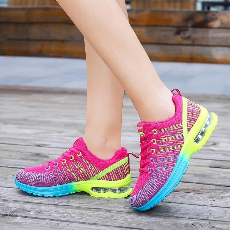 Women's Classic Multicolored Neon Lace Up Sneakers | Perfect for Everyday Wear