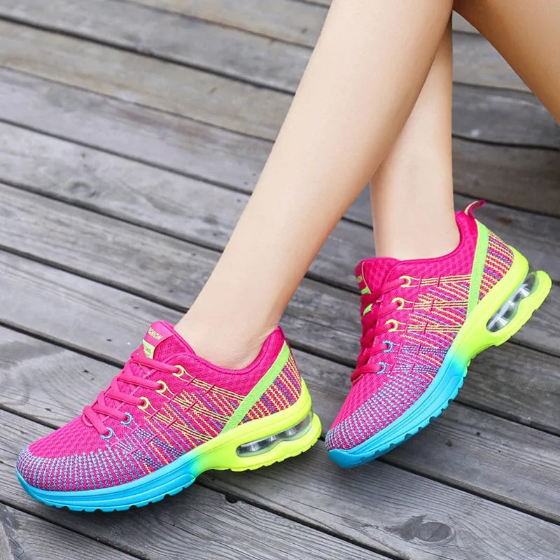 Women's Classic Multicolored Neon Lace Up Sneakers | Perfect for Everyday Wear