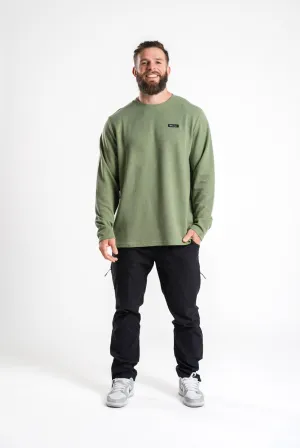 Woven Patch Long Sleeve Waffle Tee