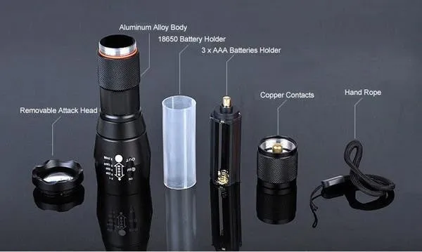 Zoomable Waterproof LED Flashlight